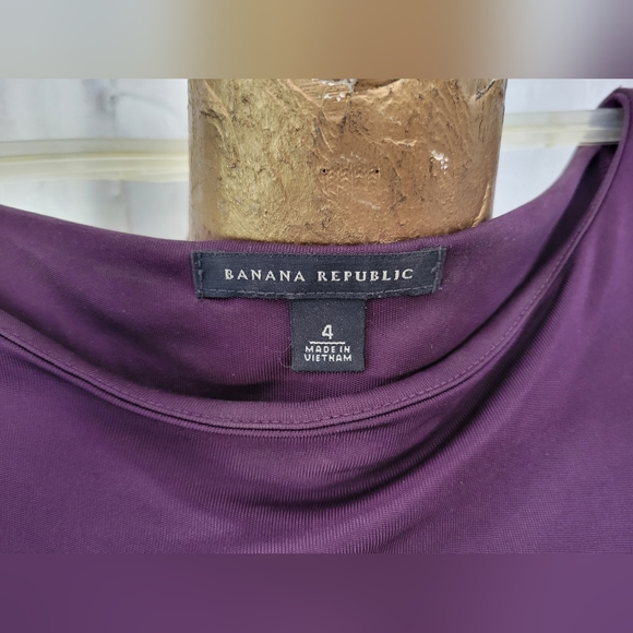 Banana Republic Plum ruffle trim straight pencil dress size 4 - Picture 6 of 6